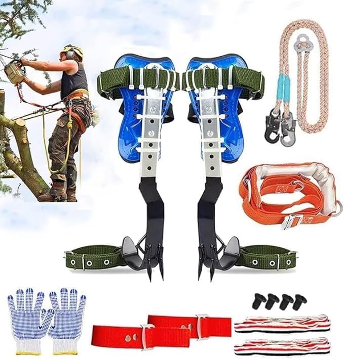 MYCGJH Tree Climbing Spikes Set, Adjustable Tree Climbing Gear Tree Climbing Tool with Non-Slip...