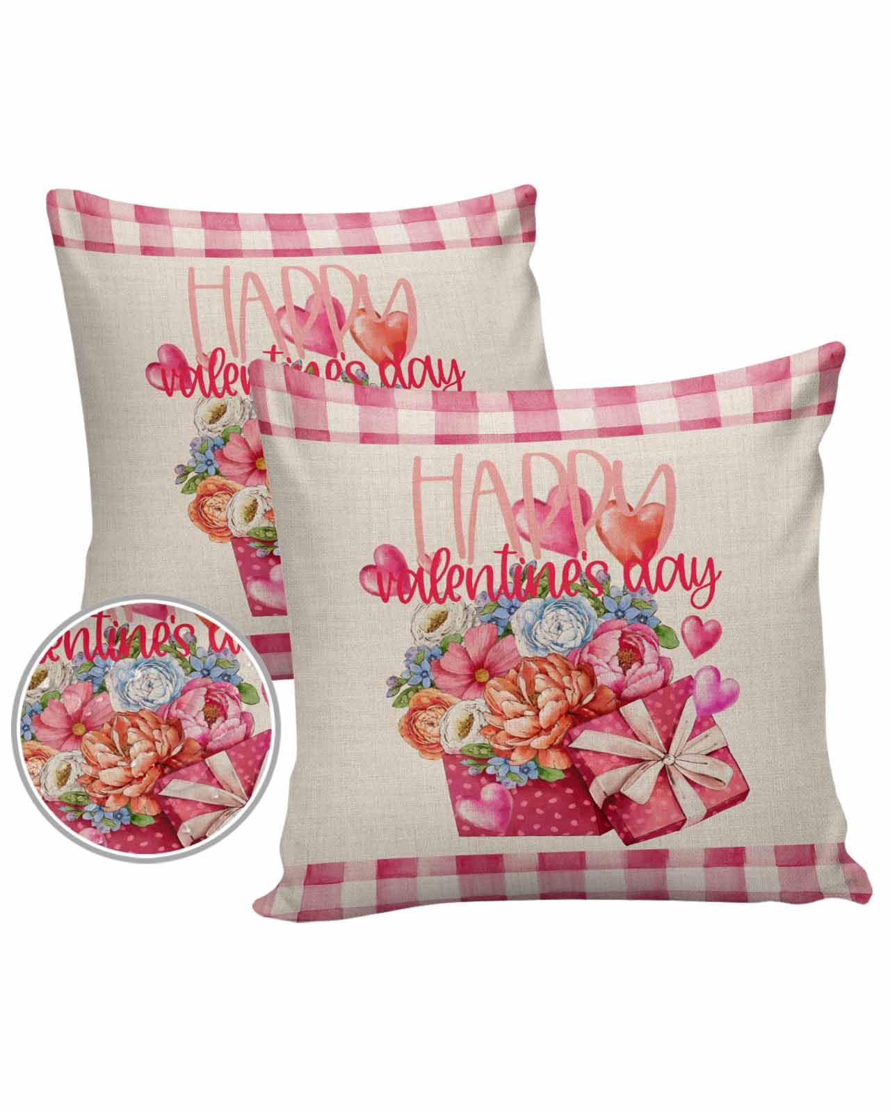 LEOKOTI Valentines Floral Outdoor Pillow Covers 18