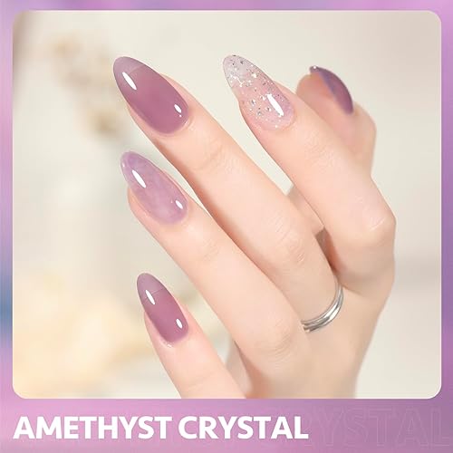 Miniatura 2 de GAOY Jelly Nude - Esmalte de uñas en gel, 0.63 onzas líquidas, esmalte de gel translúcido rosa traslúcido, curado con luz UV para arte de uñas,