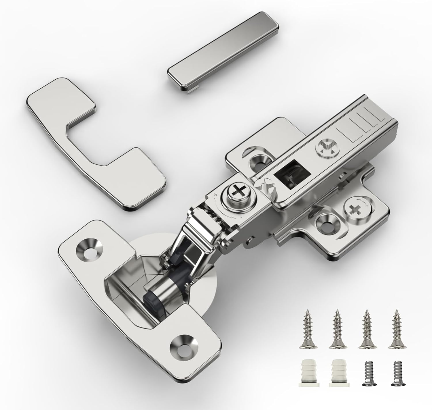 Furniware 2 Pack Hinges,4D Adjustment Frameless Half Overlay