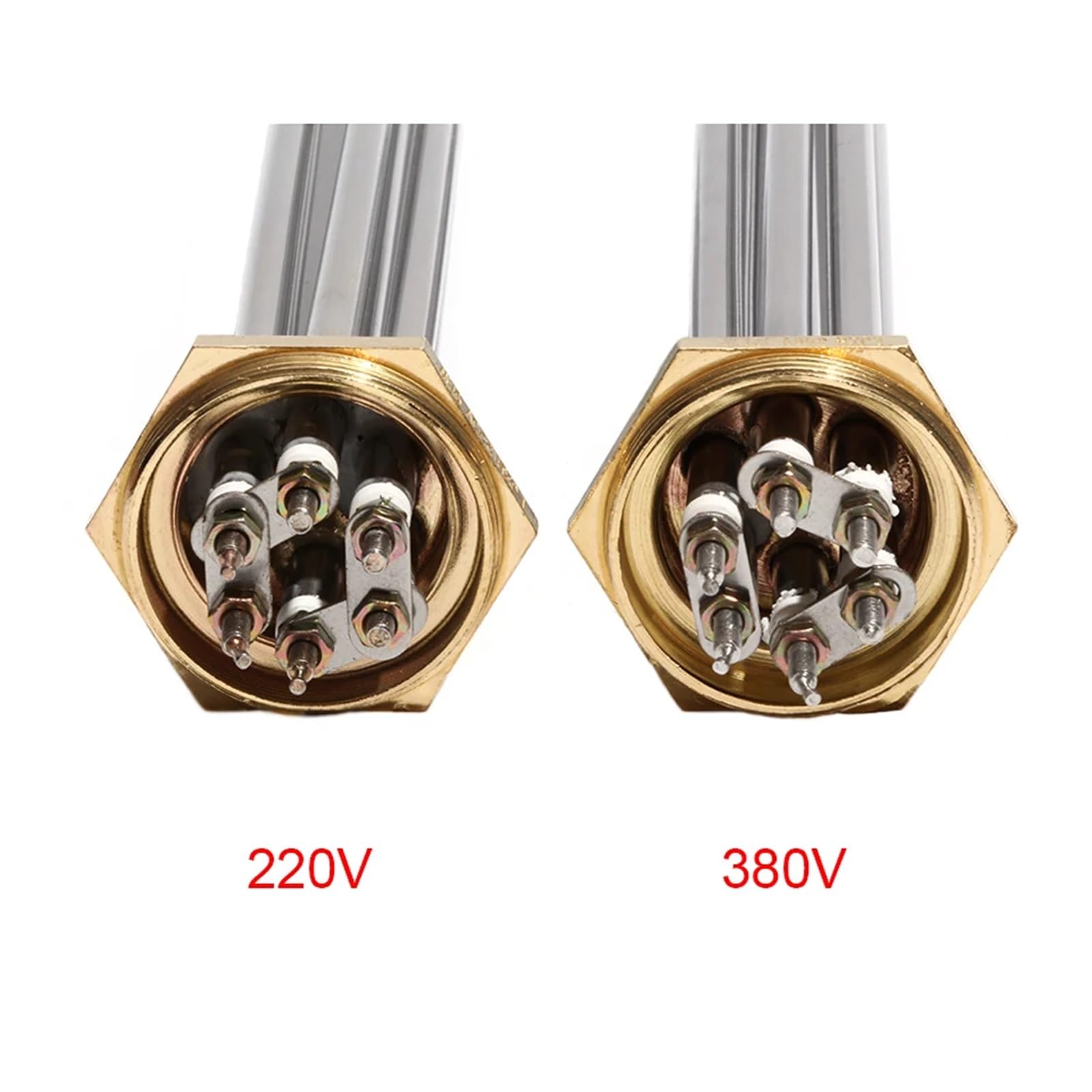 1 1/4 "BSP/DN32 Gwint sześciokątny Grzałka z trzema zaciskami Elektryczny element grzejny do słonecznego zbiornika wody 220 V/380 V 3KW/4,5KW/6KW/9KW/12KW (Size : 220V, Color : 6KW 250mm 201