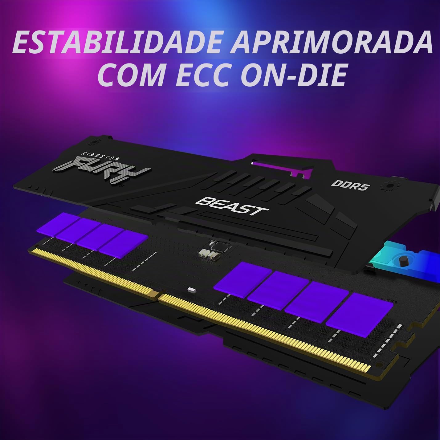 Kingston Memória de desktop Fury Beast RGB 32GB (2x16GB) 6000MT/s