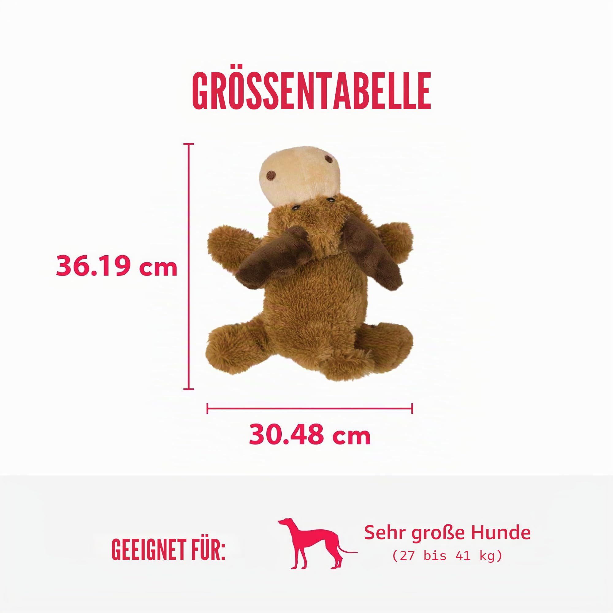 KONG – Cozie Marvin Moose – Quietschendes Hundeplüschtier für Drinnen – Für Sehr Große Hunde