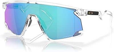 Occhiali da beach volley 23 Oakley Occhiali da sole unisex con montatura trasparente, lenti Prizm Sapphire da 39 mm, Chiaro, L