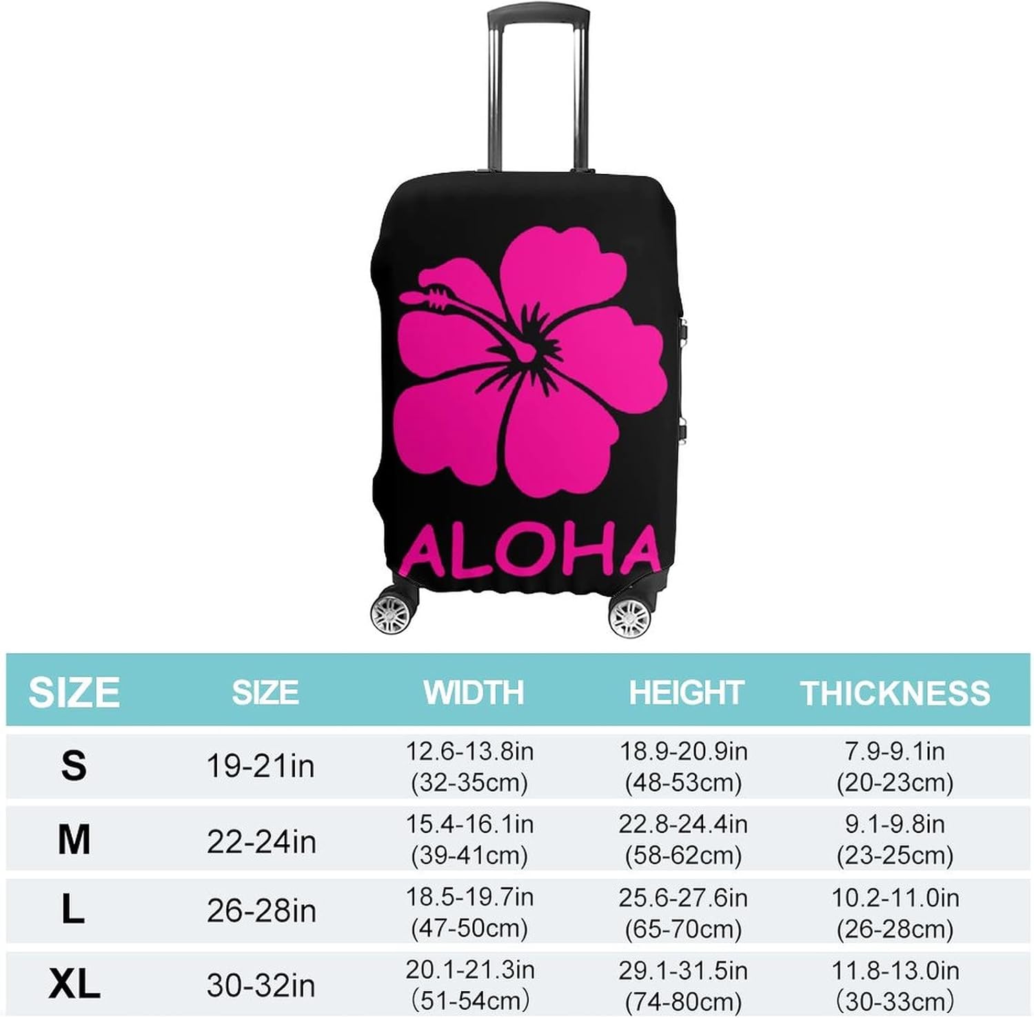 Aloha Hawaiian Flower Elastic Luggage Case Cover for Wheeled Suitcase Protector Fits 19-32 Inch Luggage