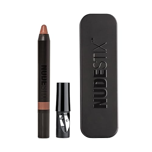 Nudestix Lápiz labial mate intenso + lápiz de mejillas, lápiz labial, delineador de labios + tinte rubor de mejillas, maquillaje multiusos para un