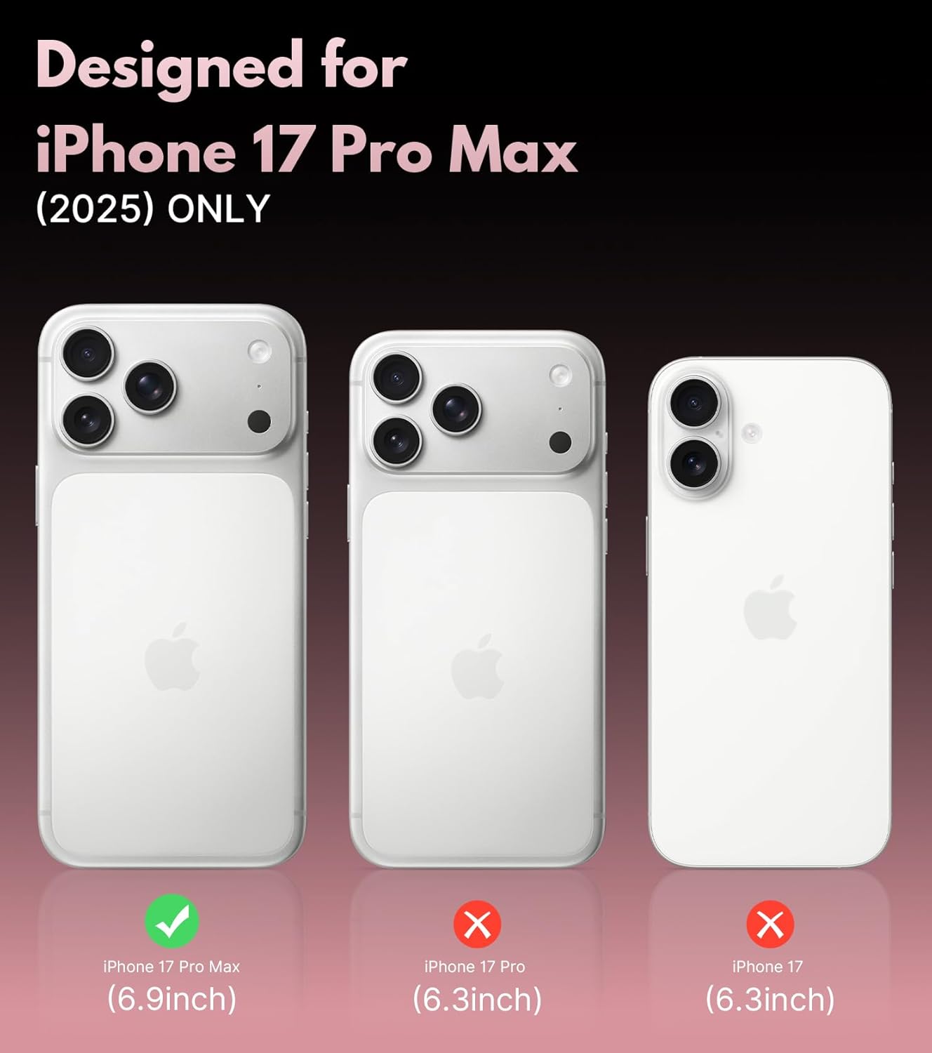 HJHStar Magnetic Case for iPhone 17 Pro Max - MagSafe Compatible, Military-Grade Drop Protection Bumper with Camera Lens Protector, Slim Shockproof Phone Cover for Girls, Matte Metallic Pink - Image 7