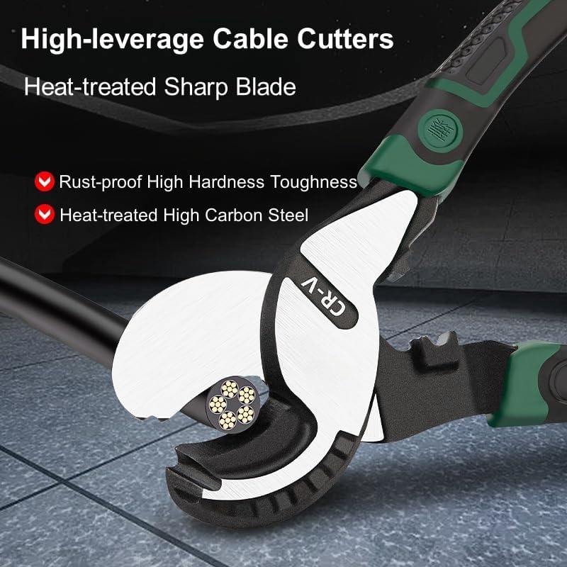 Wire Cutter Heavy Duty 8 Inch High Leverage Wire Cable Cutter Pliers Tool for Aluminum, Copper, Wire, Communications Cable