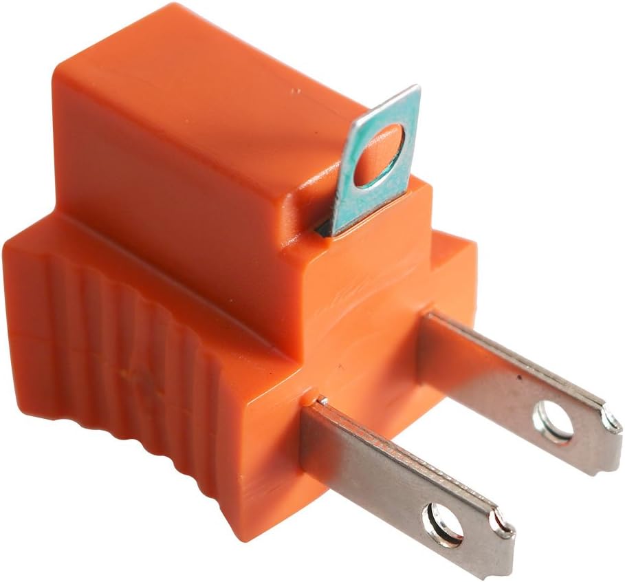 Superior Electric YGA10F 3 Prong NEMA 5-15R to 2 Prong NEMA 1-15P Polarized Grounding Adapter 125V 15A (Orange)