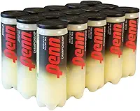 Penn Bolas de tênis Championship – Bolas de tênis pressurizadas de feltro extra resistente, 3 unidades (pacote com 12)