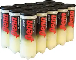Penn Bolas de tênis Championship – Bolas de tênis pressurizadas de feltro extra resistente, 3 unidades (pacote com 12)