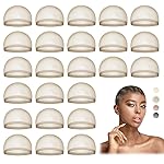 MYKURS Transparent Wig Caps for Women Lace Front, HD Caps for Wig, Brown 24 PCS