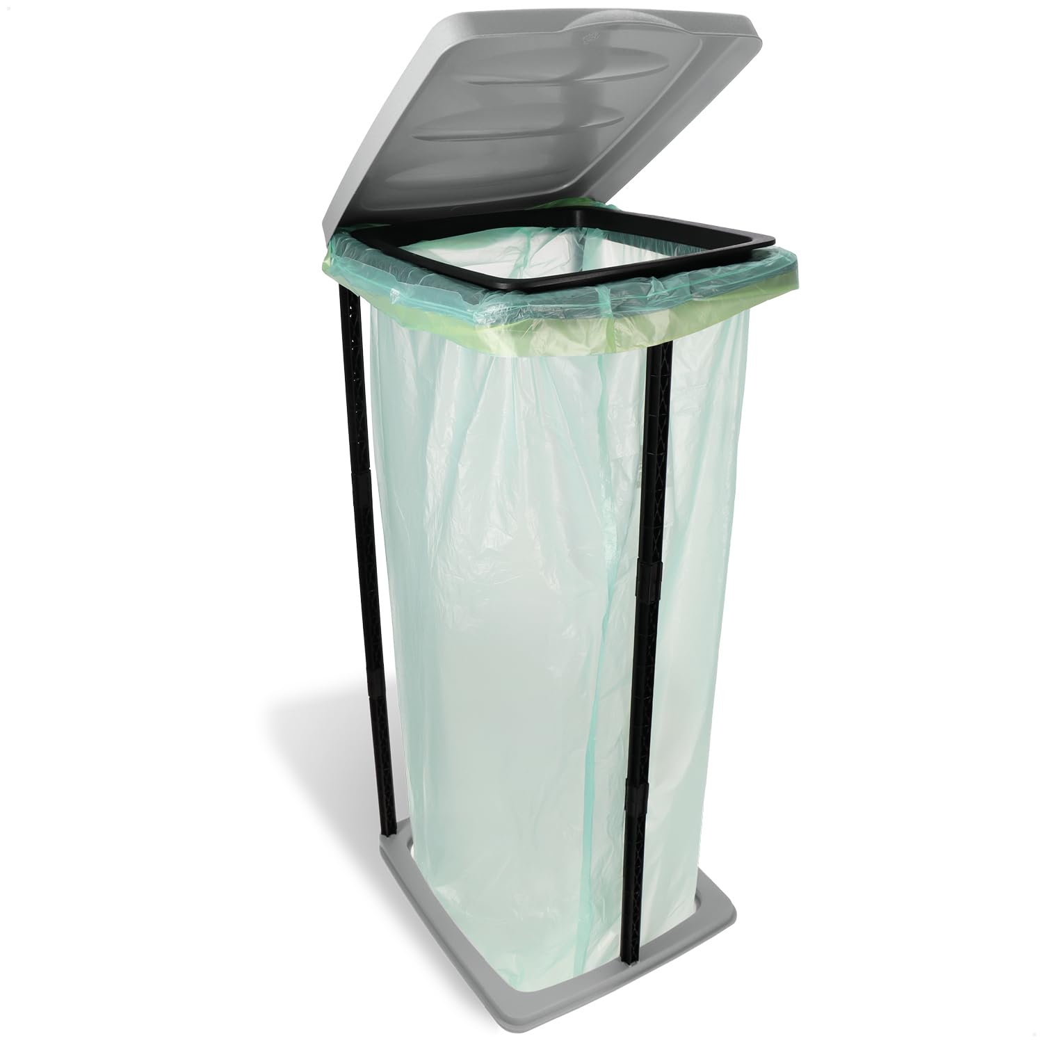 com-four® 2X Supporto per Sacco della Spazzatura con Coperchio – Smistatore 60 L per casa, Giardino, Officina e Campeggio – Portasacco Regolabile [Variante Casuale] (2X - Color Pastello)