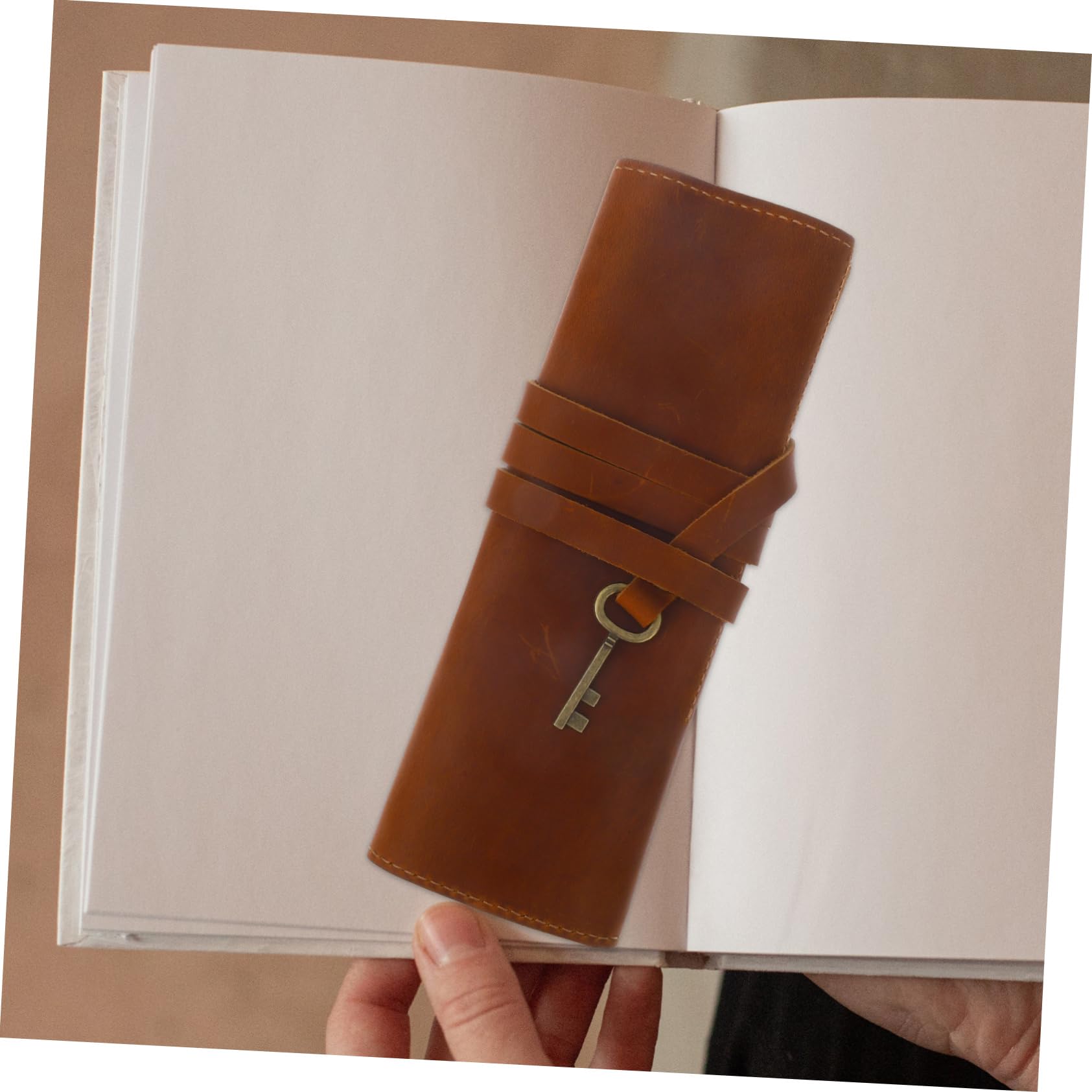 SEWACC 4piezas Estuche Enrollable De Lápices De Piel Vintage Bolsa Multifuncional para Bolígrafos y Lápices Organizador De Papelería