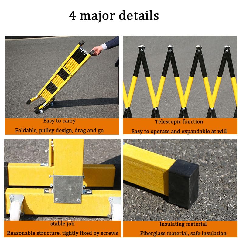 Valla de acordeón móvil plegable de metal expandible con ruedas, seguridad flexible, control de multitudes, control de acceso peatonal, solución de seguridad industrial