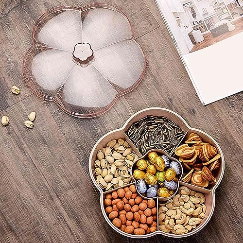 Plateau de collations en forme de fleur, boîte rose 5 compartiments pour aliments et bonbons