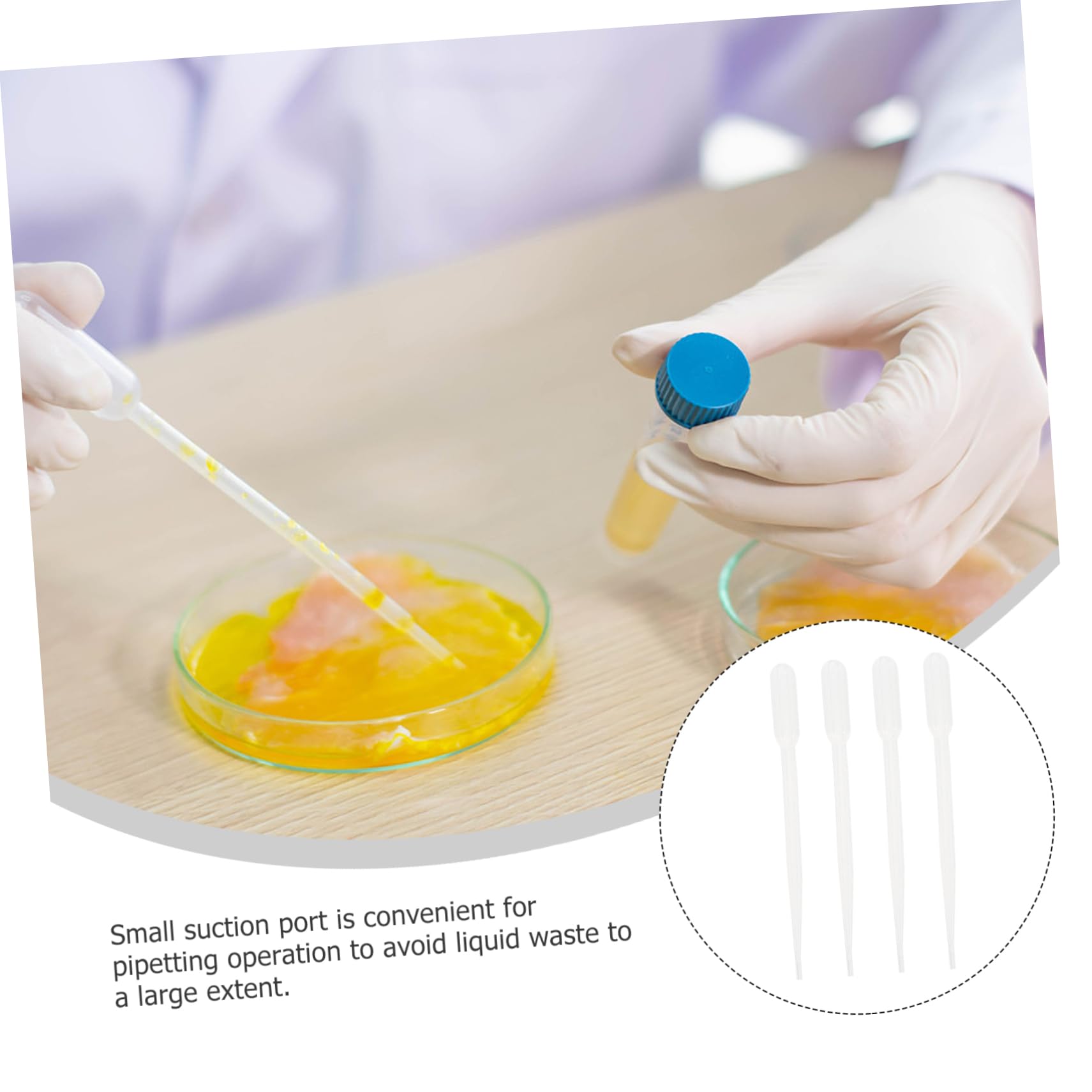 VILLFUL 200pcs Straw Volumetric Pipettes Scientific Pipette Jam Pipettes Graduated Tube Laboratory Pipette Transfer Pipettes Clear Liquid Dropper Serological Pipette White Plastic