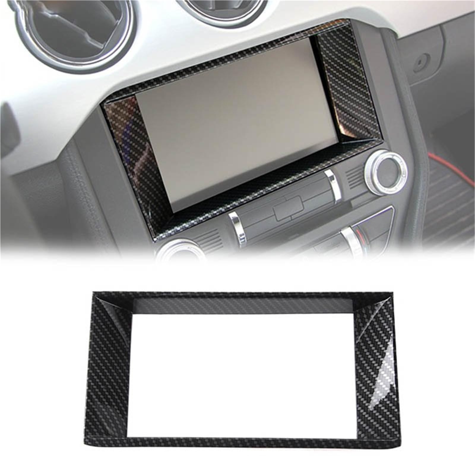 Interior Decoration for Ford Mustang 2015-2017 ABS Car Interior Accessories Central Control Navigation Panel Decoration Cover