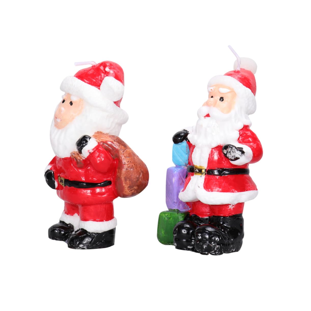 GRIRIW 2pcs Creative Santa Shape Christmas Candles Fun Decorative Party Candle Unique Holiday Decor for Festive Atmosphere for Christmas Eve and Weddings Random Style