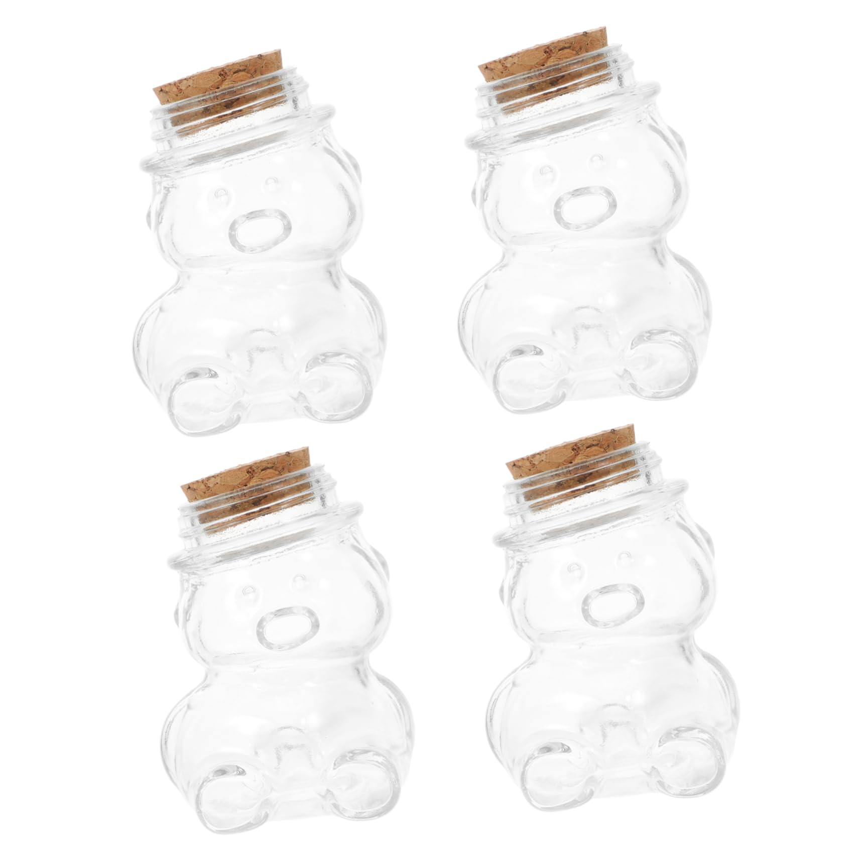 Tarro de Cristal para Almacenar Forma de Oso, 4 Piezas
