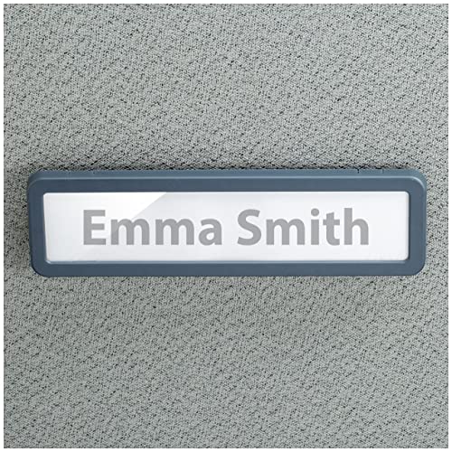 Plaque d'identification grise Verticalmate Officemate 29222 pour cloisons de bureau