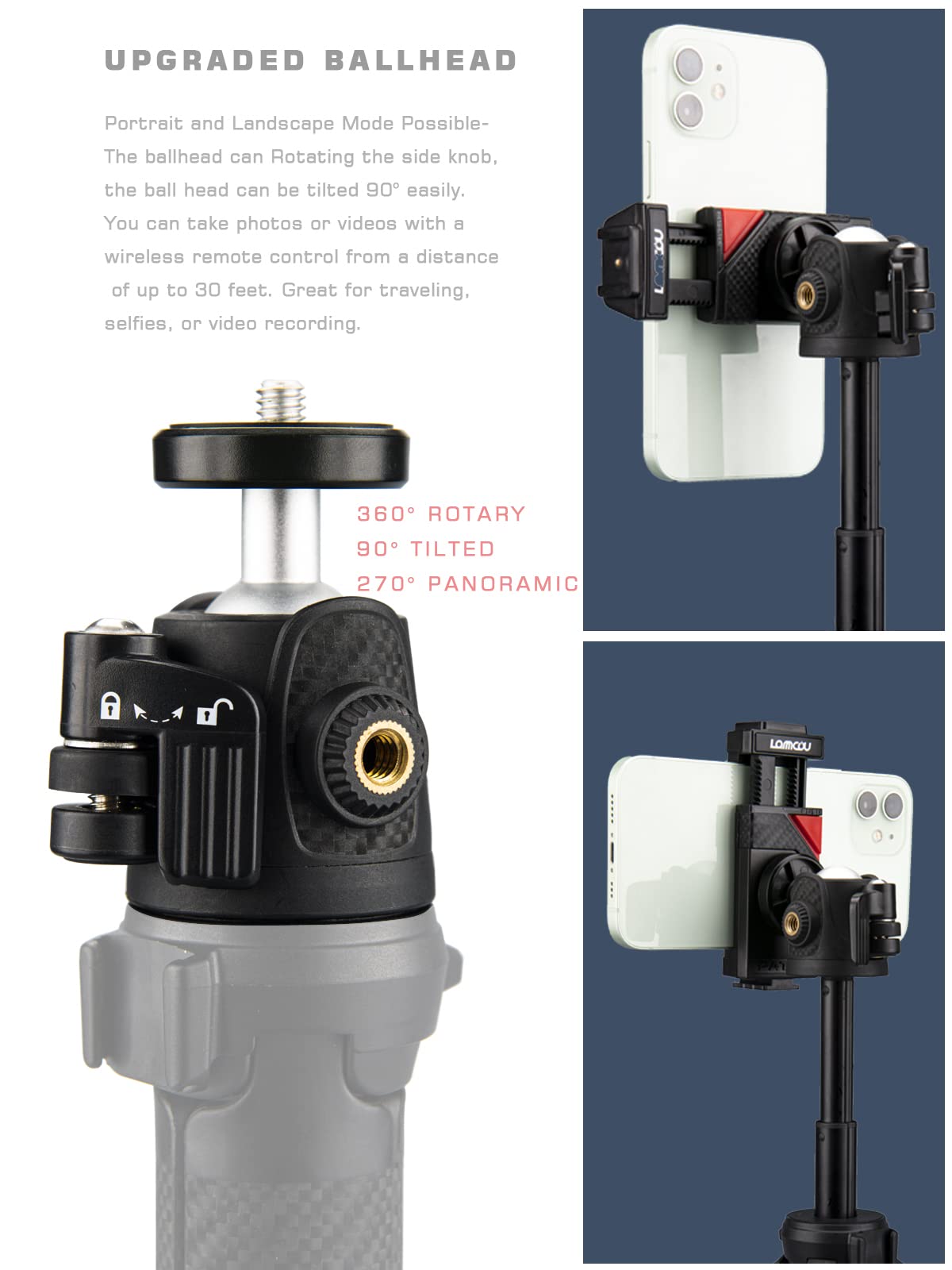 Lammcou Camera Mini Statief, Lichtgewicht Draagbaar Statief met 2