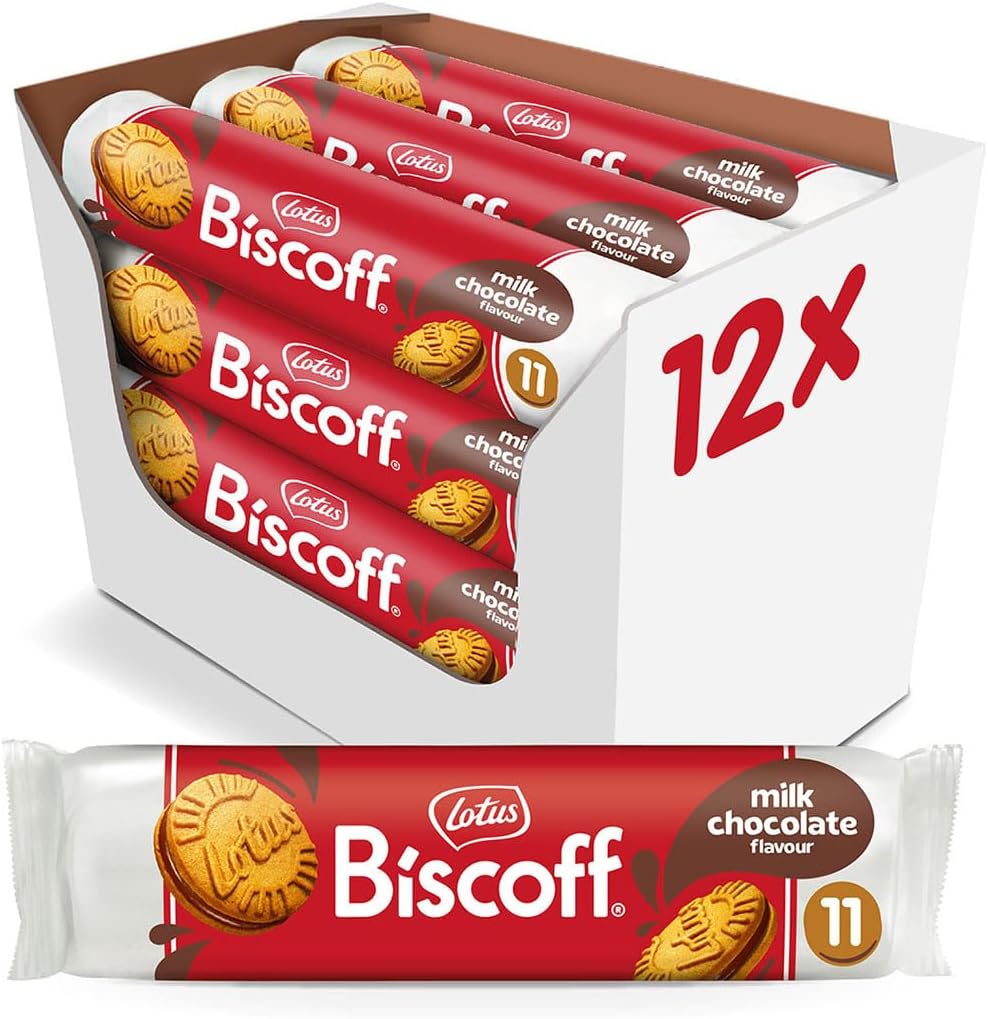 Biscoff Lotus | Belgian Speculoos | Sandwich Cookies | Chocolate Cream | Non-Gmo | 110G | Pack Of 12