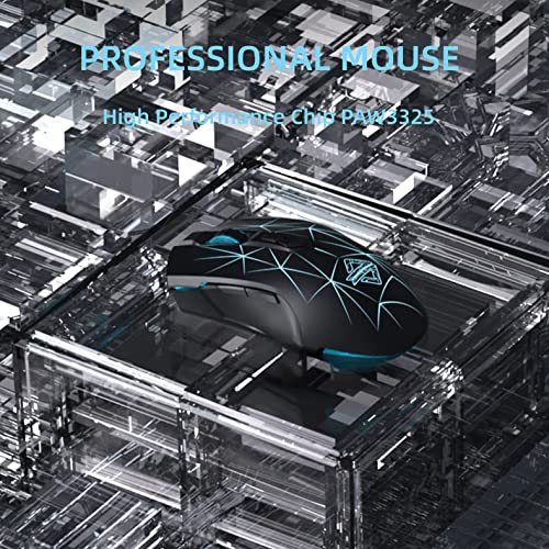 Aj52Pro Watcher 2.4G Wireless/ Bluetooth 5.0/ Wired Gaming Mouse, 10000 Dpi, Programmable 7 Buttons, Ergonomic Led Backlit Usb Gamer Mice Computer Laptop Pc, For Windows Mac Linux Os, Star Black #TOP4