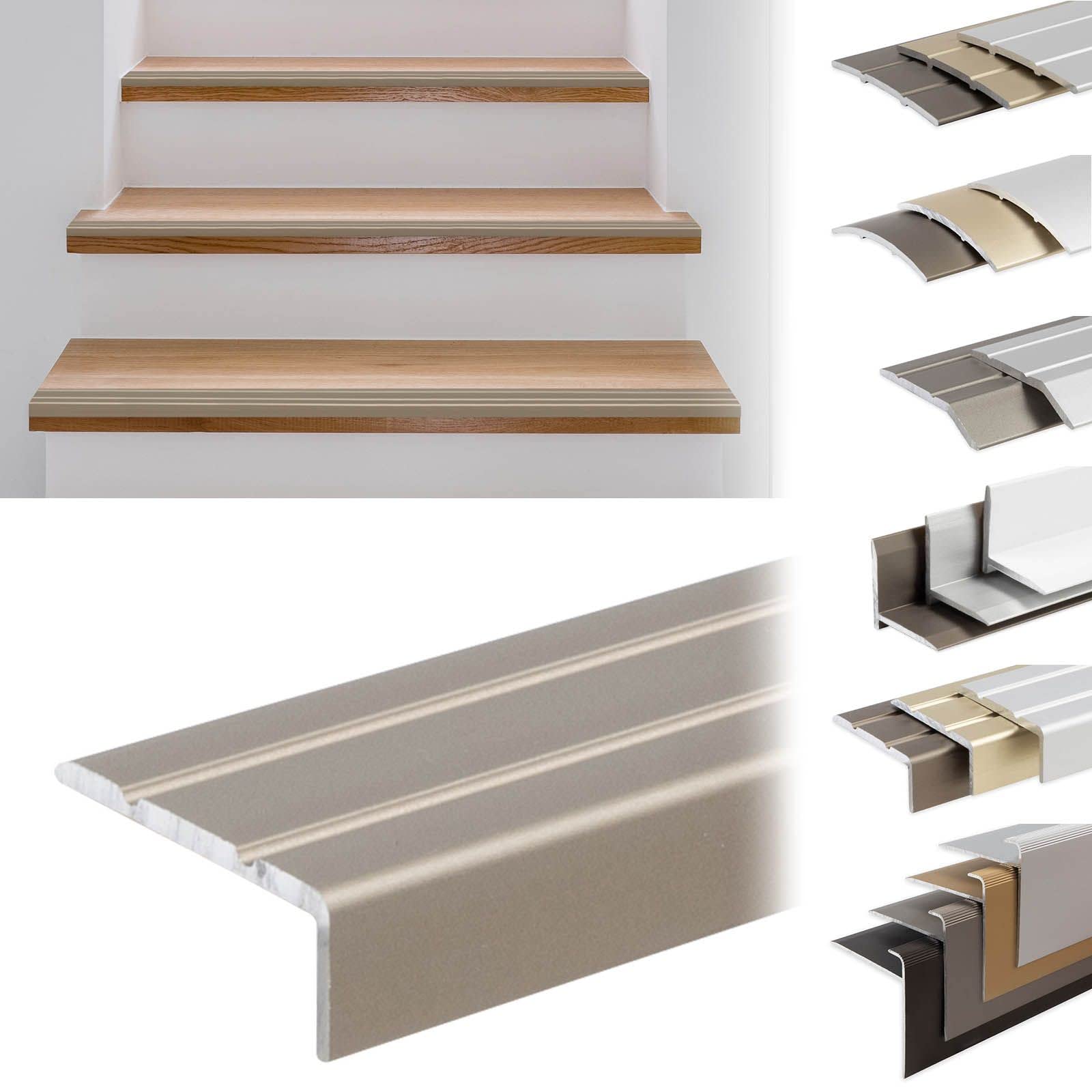 KARAT Treppenkantenprofil Sahara - 24,5x20mm Gelocht 1000mm Mit Dübeln