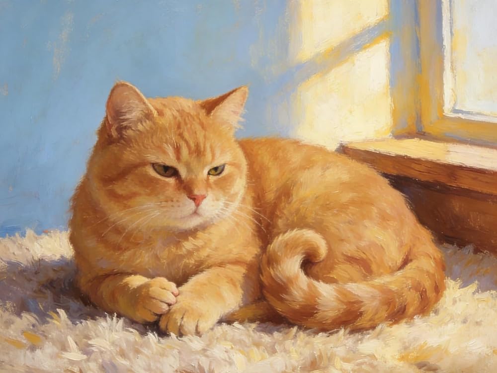 GLTEYACO 5D Diamond Painting Diamond Art Kits DIY Adult Beginner Diamond Crafts Home Wall Decoration Cat 40x50 cm