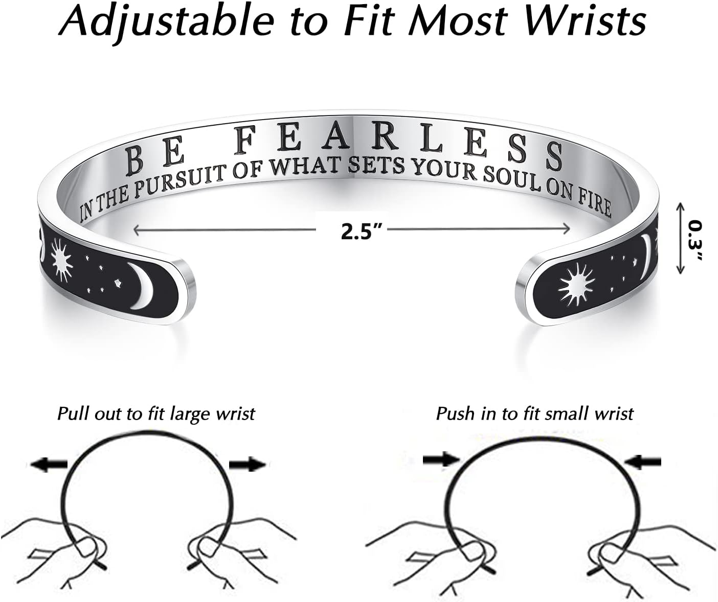 TONY & SANDY Inspirational Bracelets for Women Teen Girls Personalized Gifts for Daughter Granddaughter Mom Sister Friends Stainless Steel Engraved Cuff Birthday Easter Christmas - Image 5