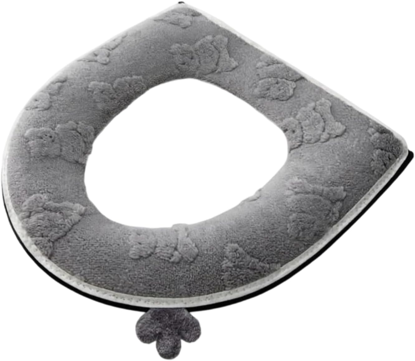 XL Waterproof Toilet Cover with Non-Slip Backing, Elastic Edges for Oversized Toilets, Heavy Duty Bathroom Seat Protector- Bear Gray