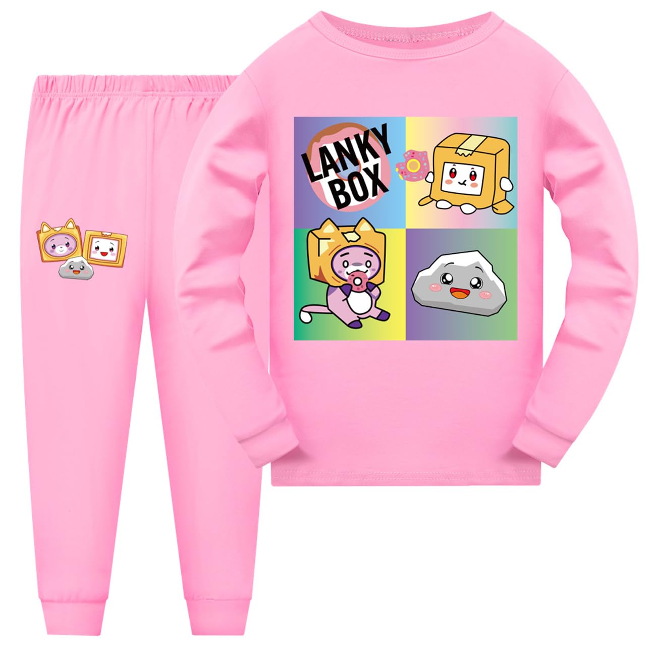 LankyBox Pyjamas Set For Boys Pajamas Cartoon Kids 2Pcs Long Sleeve Cotton Pjs Nightwear Set Print Child Sleepwear