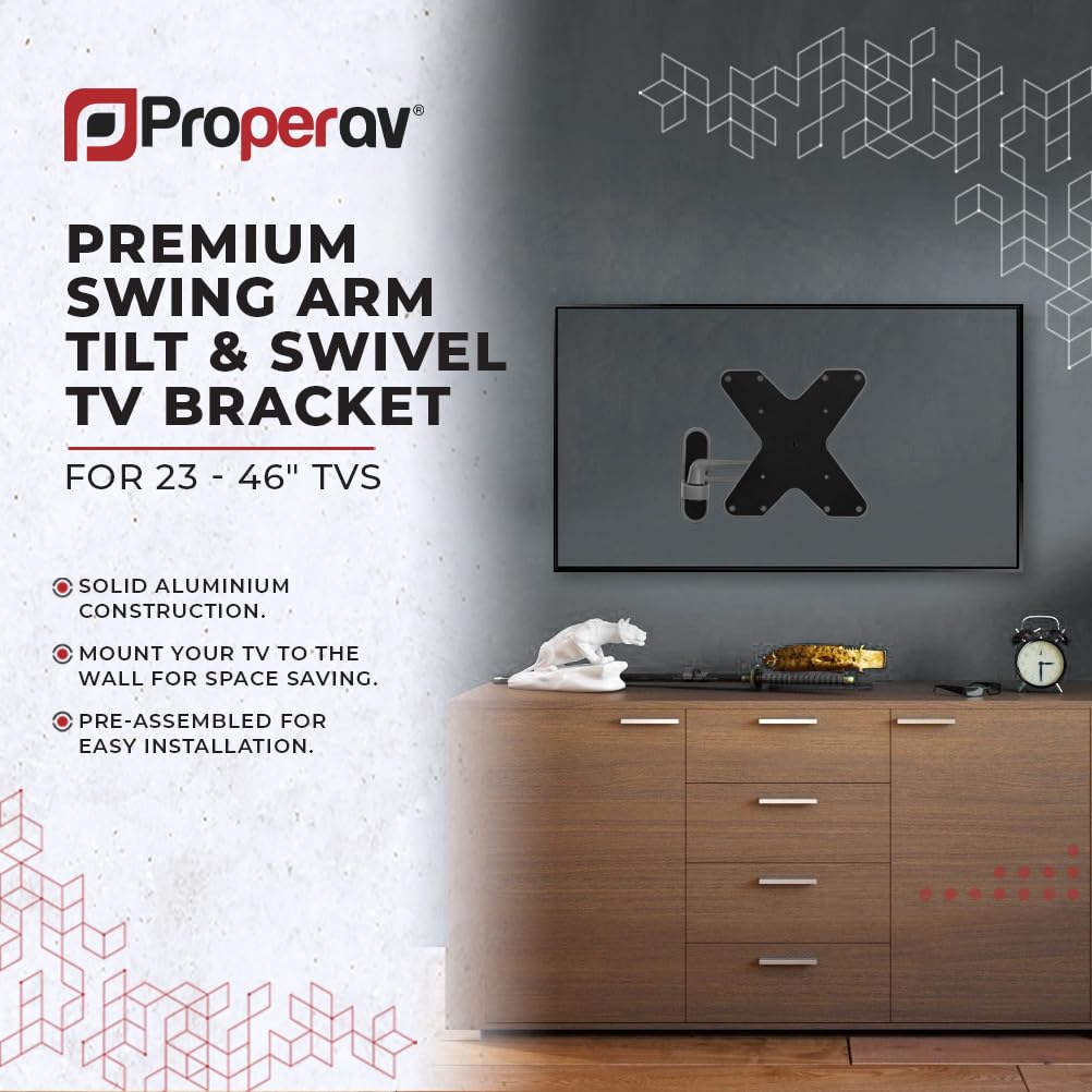 Swing Arm Wandhalterung Für Fernseher 23–43 Zoll – Schwenkbar, VESA 75x75 Bis 200x200