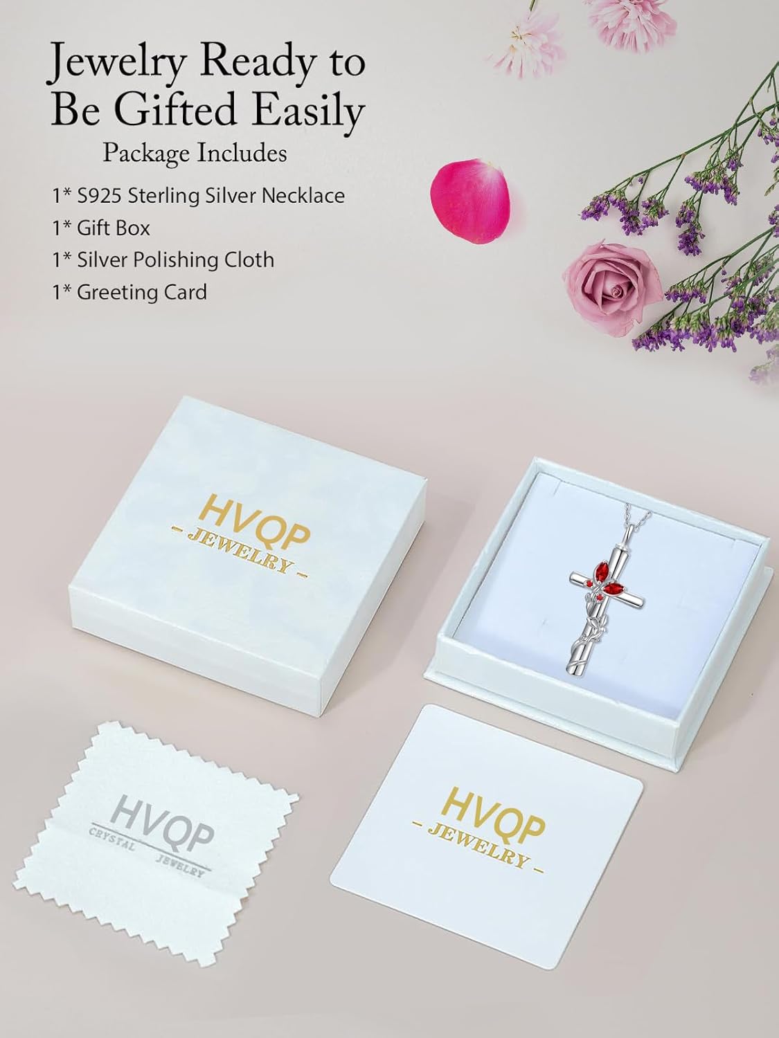 Butterfly Cross Urn Necklaces for Ashes Women White Gold Plated S925 Sterling Silver Funnel Filler Memorial Cremation Jewelry with Birthstone Sympathy Valentines Day Gifts for Women Loss of Loved One - Image 8