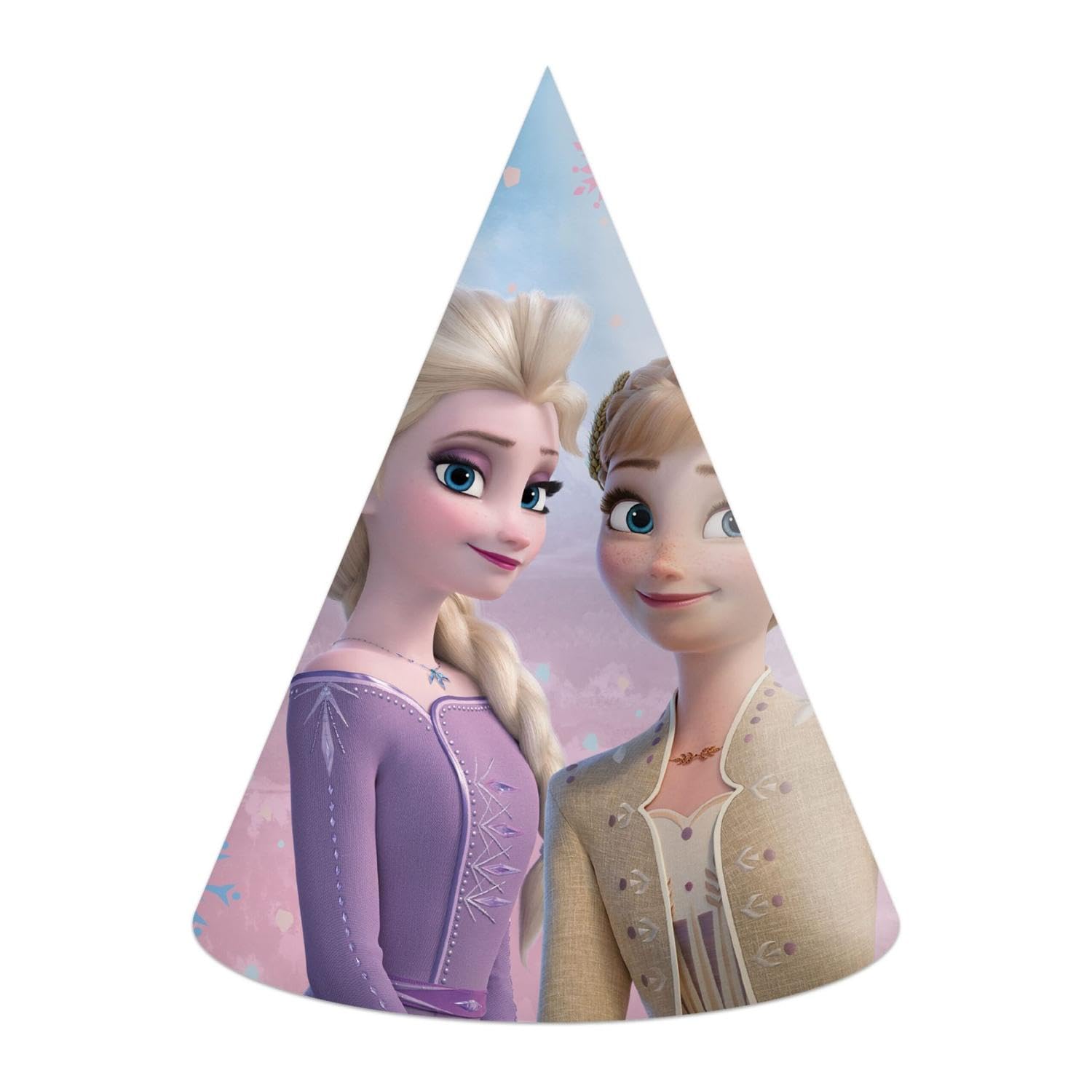 Procos - Disney Frozen II Wind Spirit Cone Party Caps in FSC Paper, 6 Pieces, Multicoloured, 94058