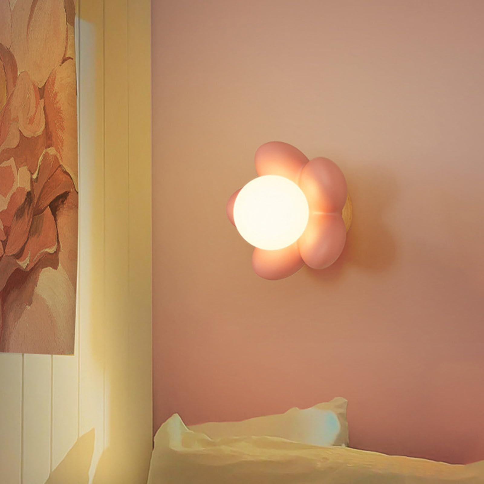 Lampka Nocna Lampka Nocna z Motywem Kreskówkowego Kwiatu Lampka Nocna do Pokoju Dziecięcego do Pokoju Dziecięcego Sypialnia Salon 100‑240 V, żarówka G9 (brak w Zestawie)