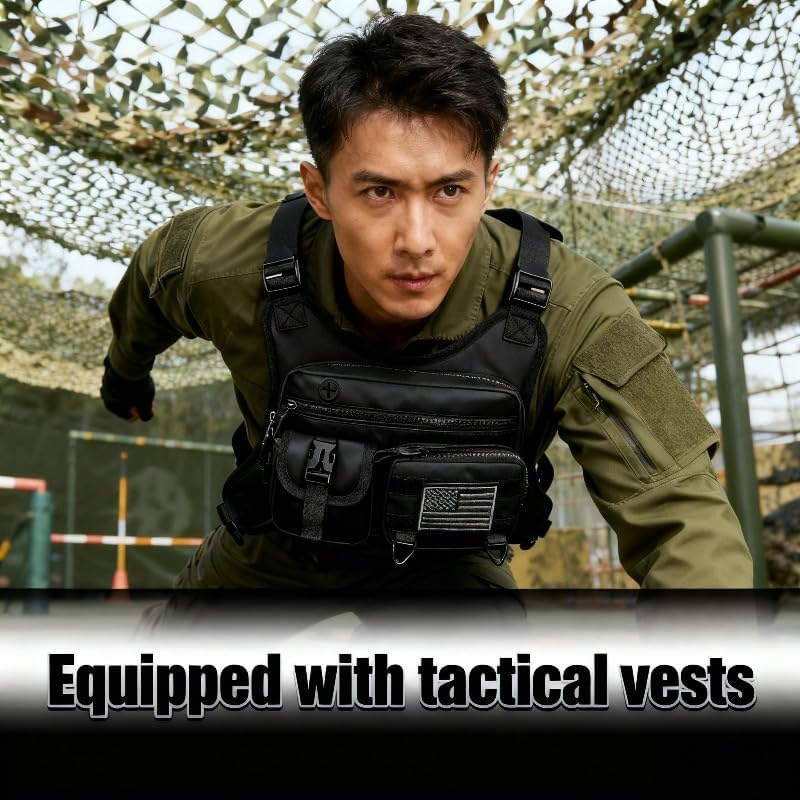 MFRHYLOEE Outdoor Sport Chest Bag for Men & Women, Chest Rig For Hiking, Running, Cycling, EDC Chest Pack Rig with Holster For Sports and Workouts - Image 3