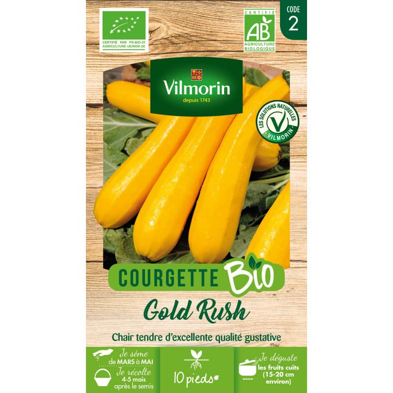 Vilmorin - Sachet graines Courgette Jaune Gold Rush BIO