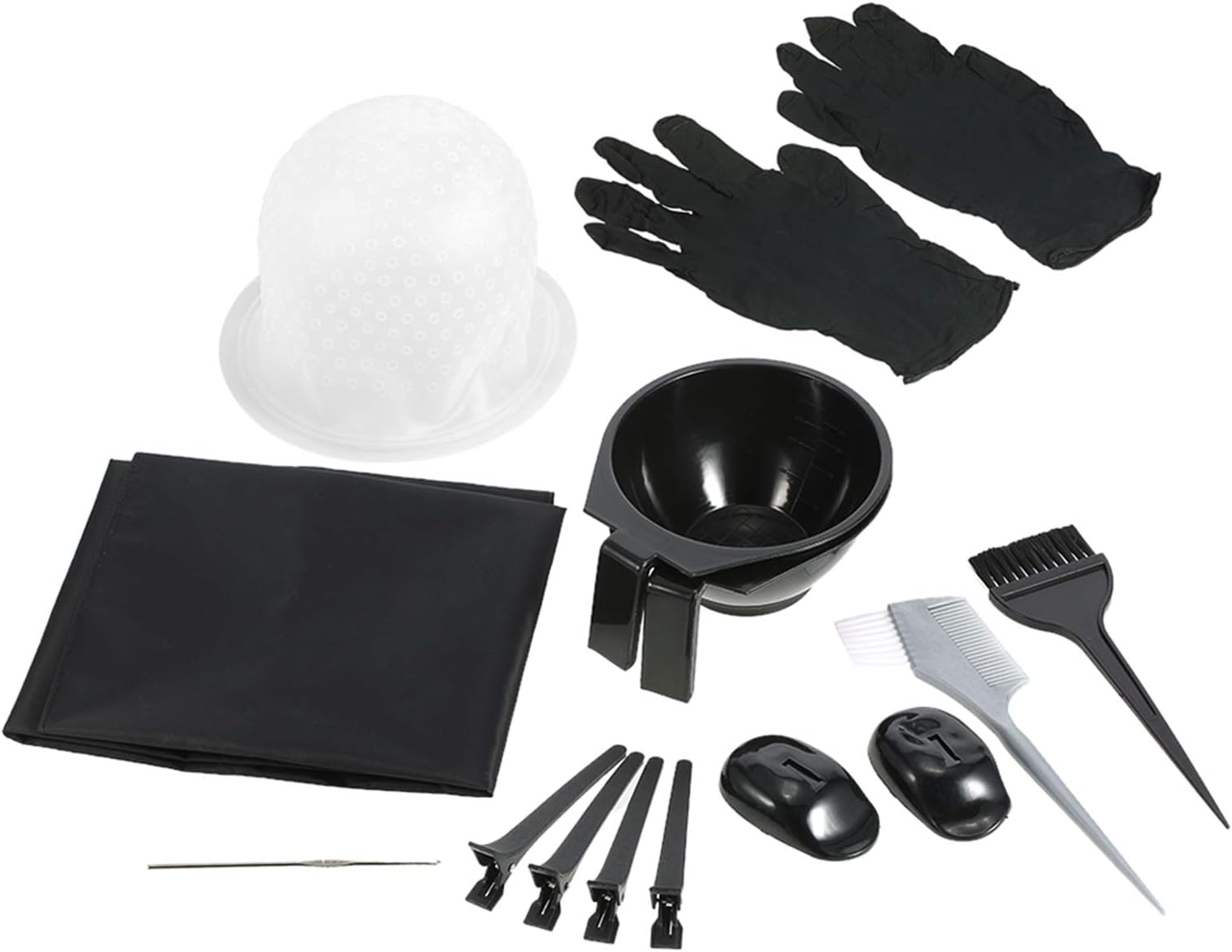 Hair Coloring Kit Dyeing Bowl Brush Salon Apron Hair Cap Hook Sectioning Clips Hairdressing Dyeing Tool
