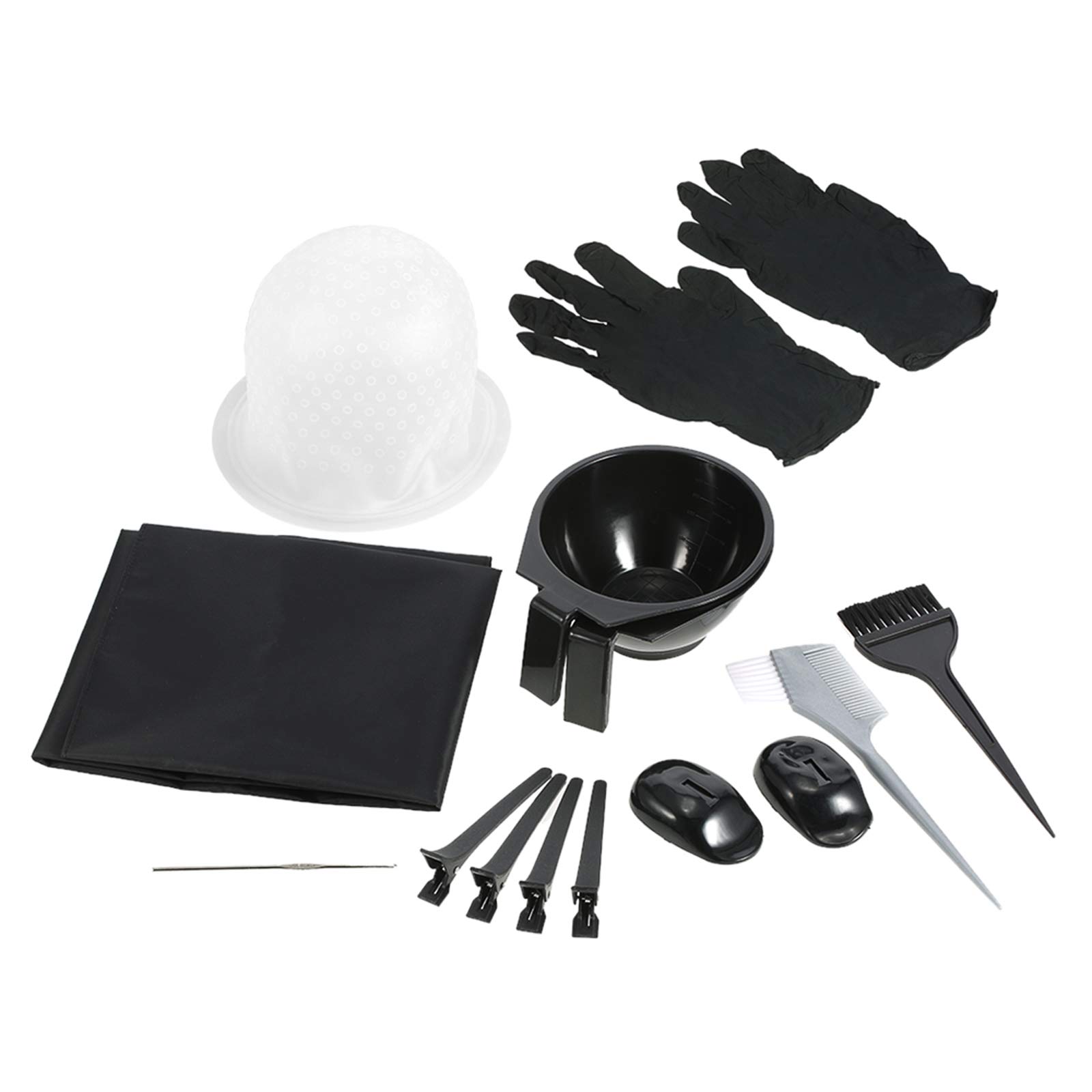 Hair Coloring Kit Dyeing Bowl Brush Salon Apron Hair Cap Hook Sectioning Clips Hairdressing Dyeing Tool