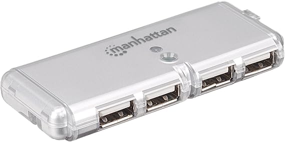 Manhattan 4-Port Hi-Speed USB Pocket Hub - Silver (160599)