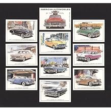 American Automobiles 1950s - De Soto Sportsman, Chevrolet Styleline DeLuxe, Dodge Royal 500, Ford Fairlane Crown Victoria, Chrysler C-300, Studebaker Golden Hawk, Edsel Ranger, Ford Continental Mk2, Cadilac Series 62 - Collectors Cards