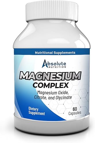 Miniatura 1 de Absolute Nutrition Complejo de magnesio - Óxido de magnesio, citrato y glicinato, para la salud muscular, nerviosa y cardiovascular - 60 cápsulas