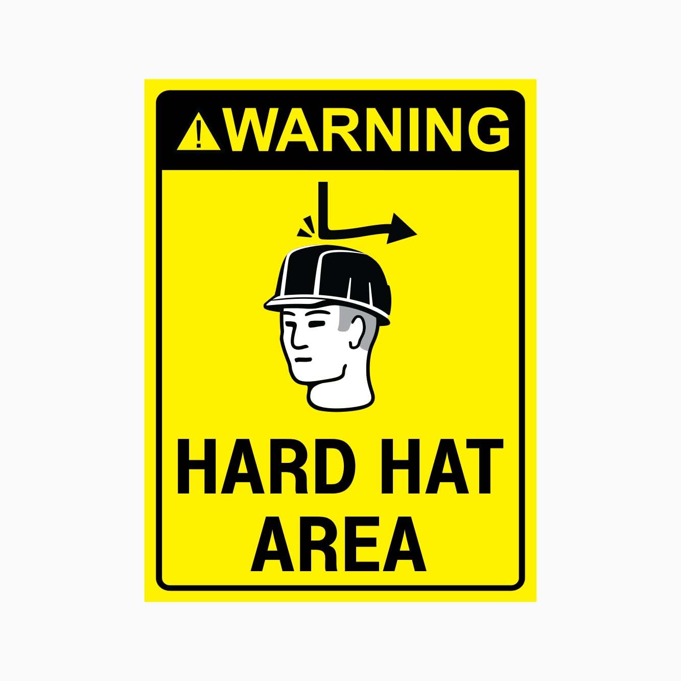 WARNING HARD HAT AREA Sign Workplace Metal Tin Sign 8 x 12 inch for Industrial & Commercial Series