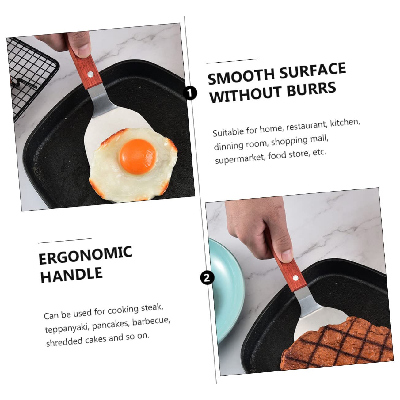 6 Piezas De Espátula De Acero Inoxidable Para Parrilla Pala Para Filetes Herramientas Para Parrilla Accesorio De Cocina Utensilio De Cocina Espátula De Acero Inoxidable Para
