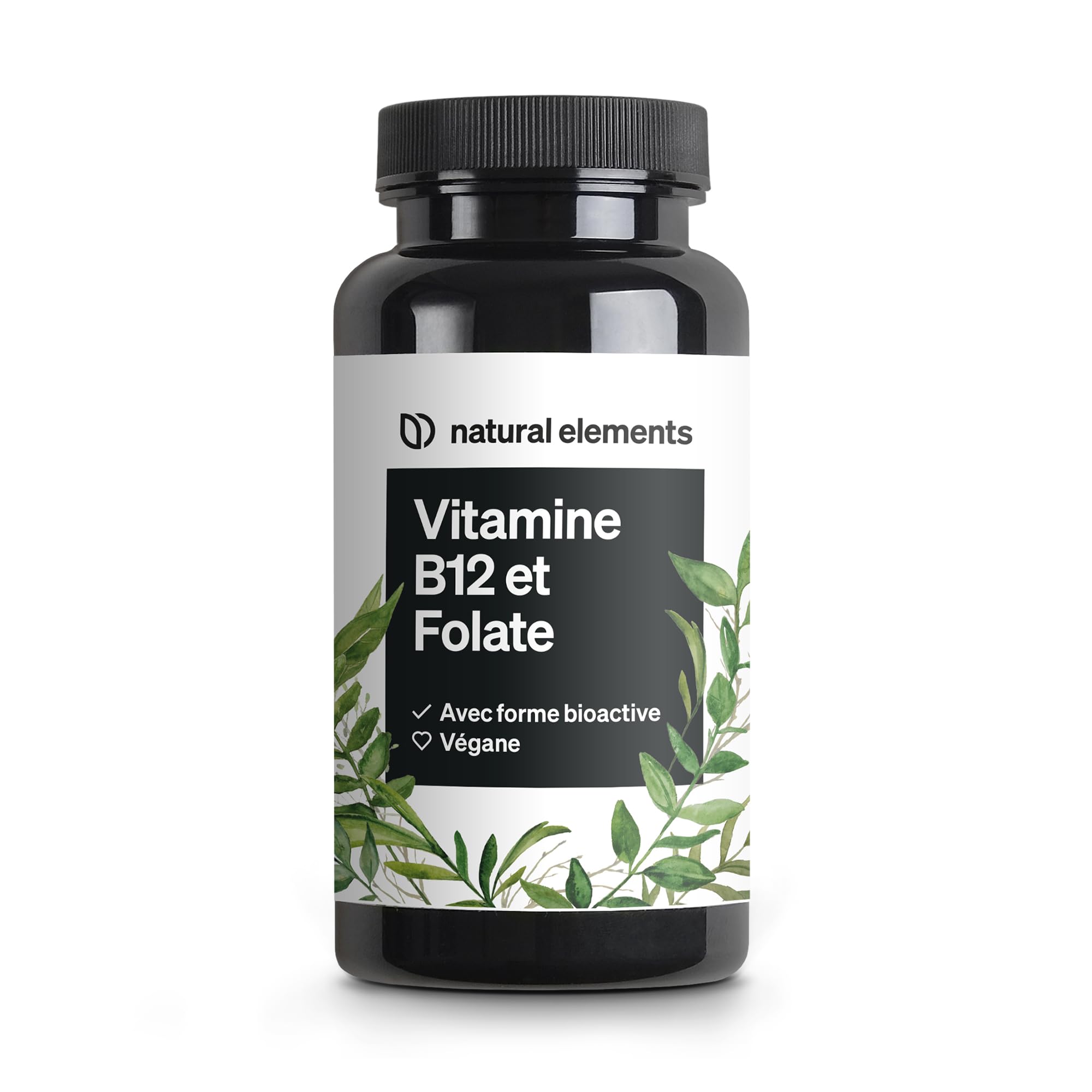 Vitamine B12-180 comprimés végétaliens pour 6 mois - 500µg de vitamine B12 et 200µg d'acide folique - hautement dosé, sans additifs inutiles - produit en Allemagne & testé en laboratoire