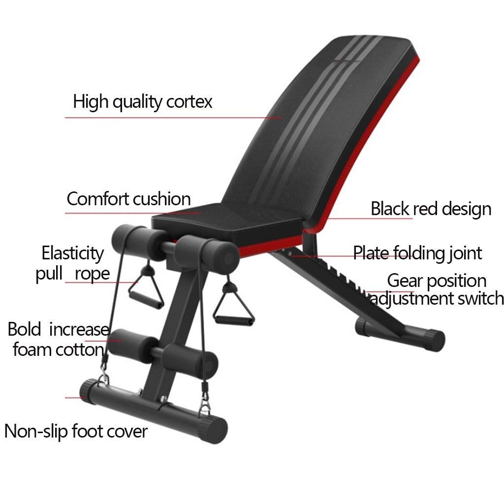 Banco Multifuncional para Abdominales Banco de Mancuernas, Equipo Fitness for el hogar, Tabla Abdominal Plegable multifunción, supina Comercial, Inclinada Ajustable