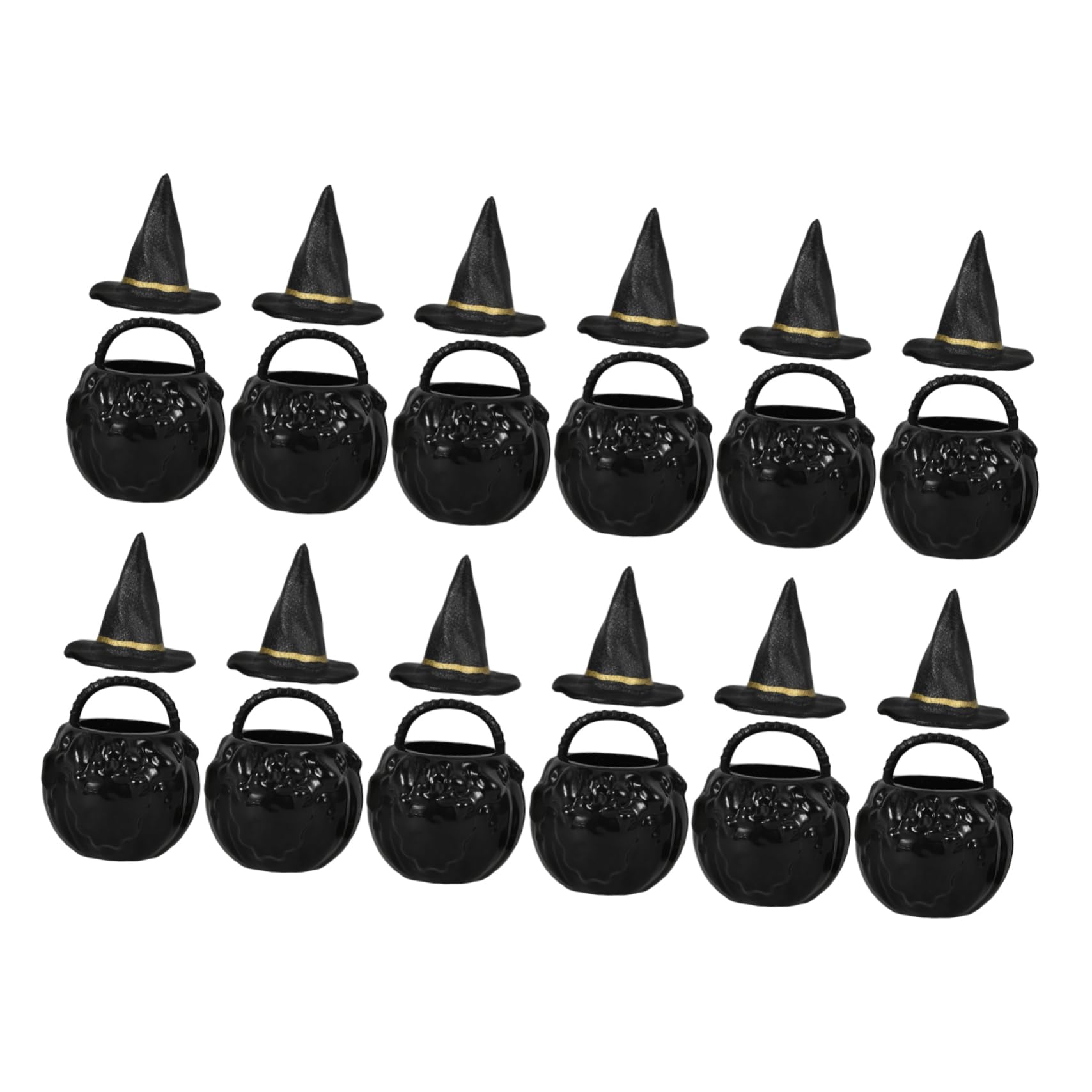 PRETYZOOM 20 Stück Halloween Mini-Dekoration – Hexenhütchen & Kessel Für Puppenhaus, Diorama & Party