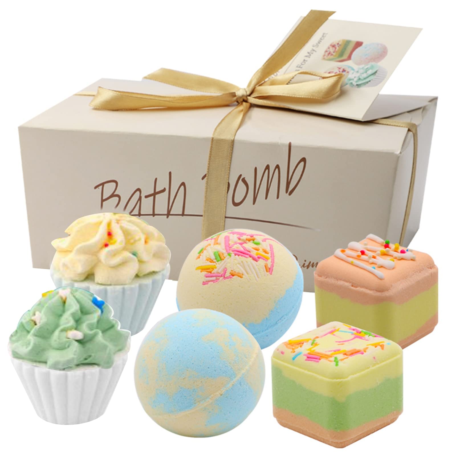 6pcs Bombe da Bagno Bolle biologiche a Sfera di Sale da Bagno Naturale for Regali di Natale rilassanti da Bagno Bombe da Bagno